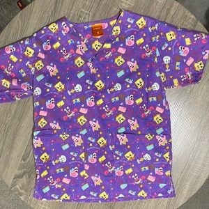 Baby SpongeBob Patterned Scrub Top